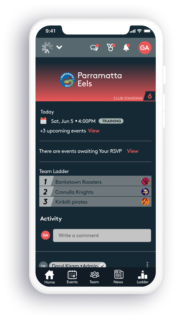 Assemble Sports app screen 6
