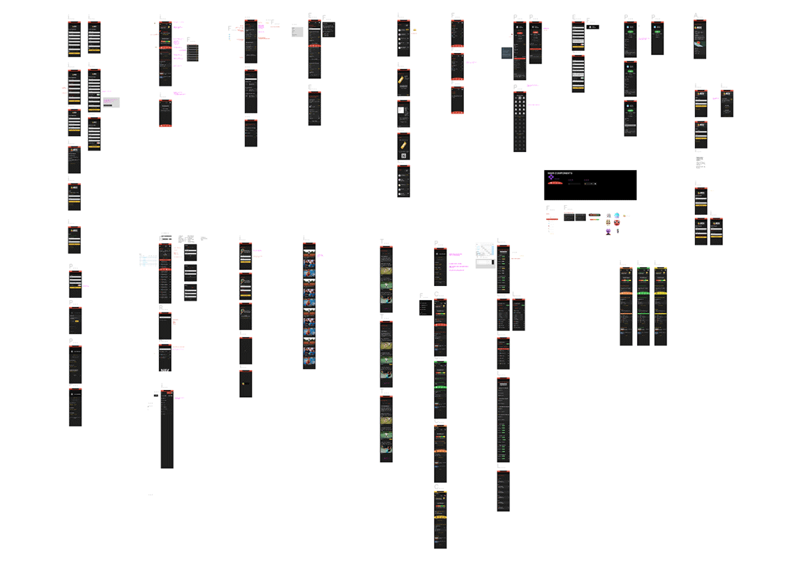 All EPC Sports screens laid out in Figma