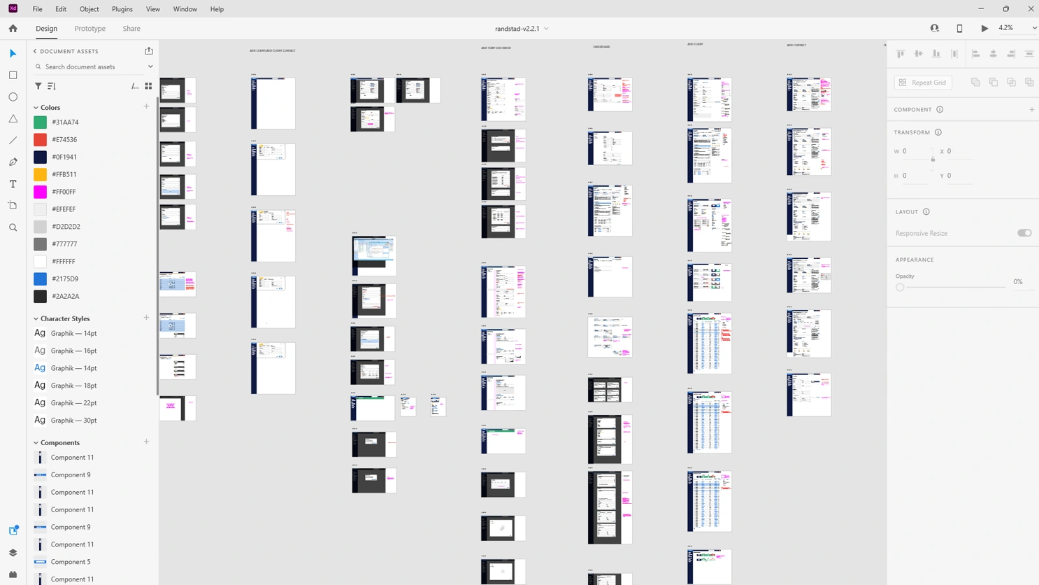 All Randstad screens in Figma